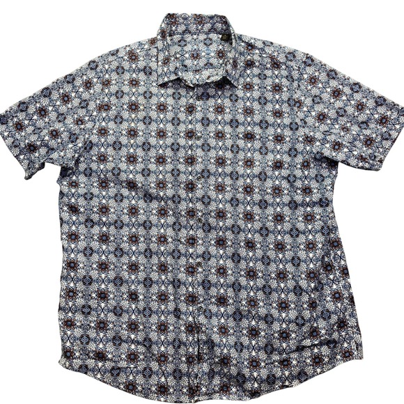 Tasso Elba Other - Tasso Elba Floral Print Button Up Short Sleeve Casual Shirt XL Boho Summer‎